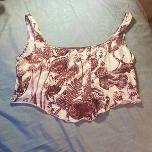 Mushroom and flower design crop top